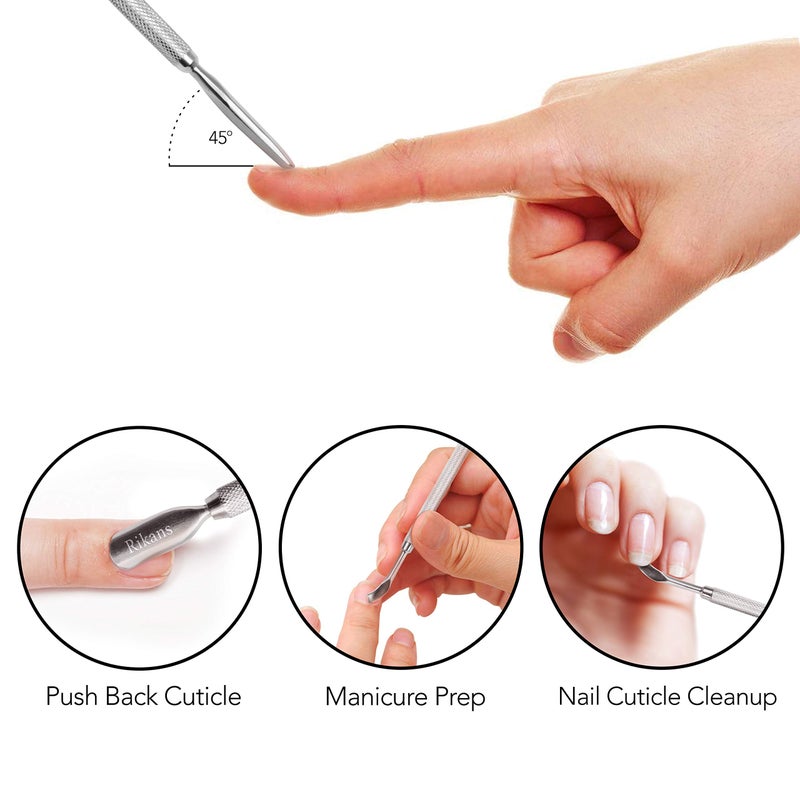 Rikans Cuticle Pusher Nail Art & Uv Gel Nail Polish Remover Tool for Fingernail Polish Manicure pedicure cuticle trimmer. (Nail Cuticle Cleaner) - Image 2